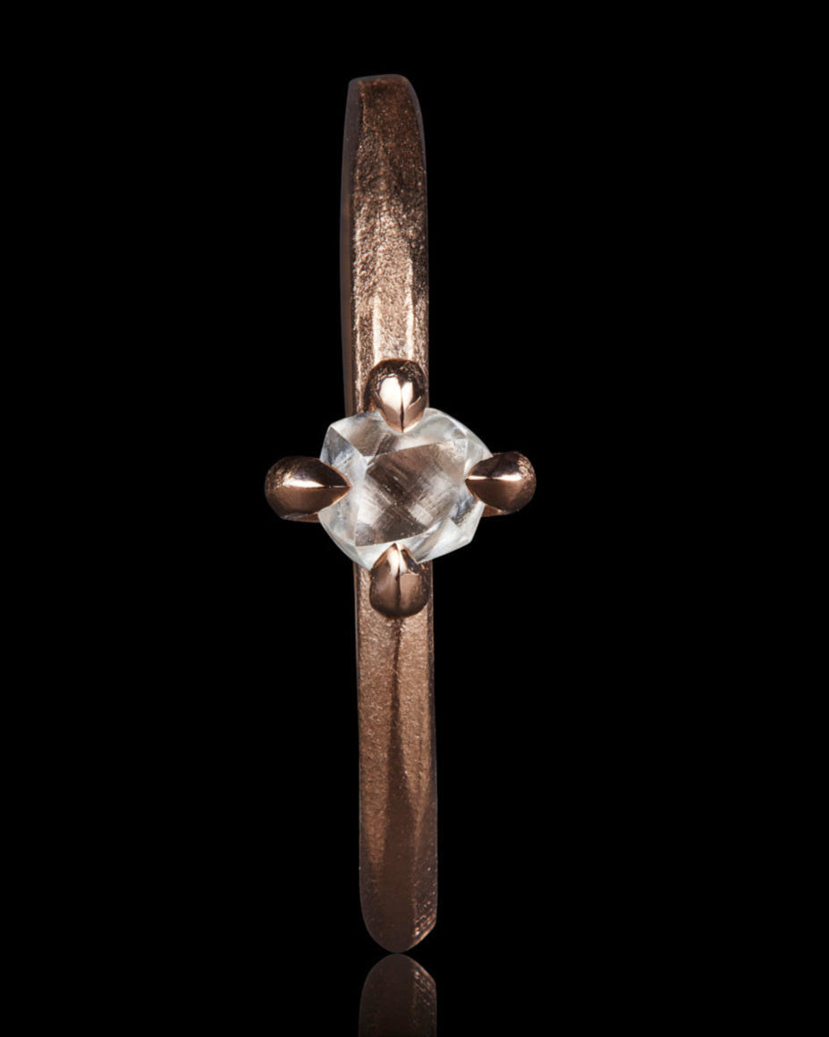 Classic Rose Gold Ring with a Raw Twist – 0.40 ct.