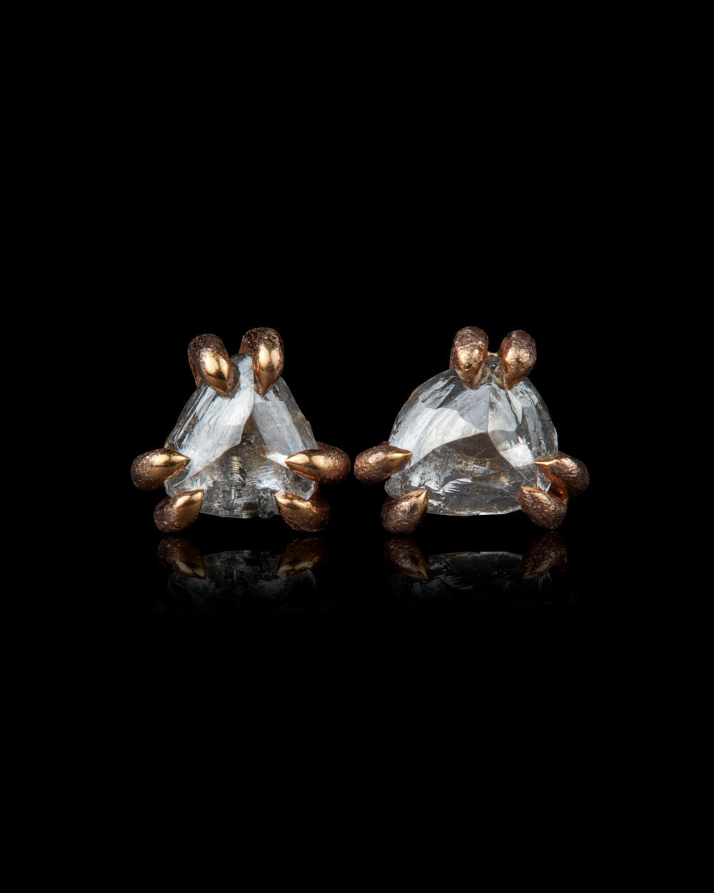 Raw Diamonds Created by Mother Nature in Rose Gold Earrings – 0.52 ct.