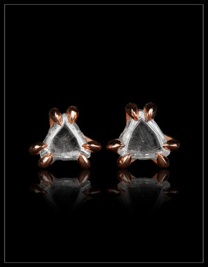 South African Raw Diamonds in Rose Gold Earrings – 0.54 ct.