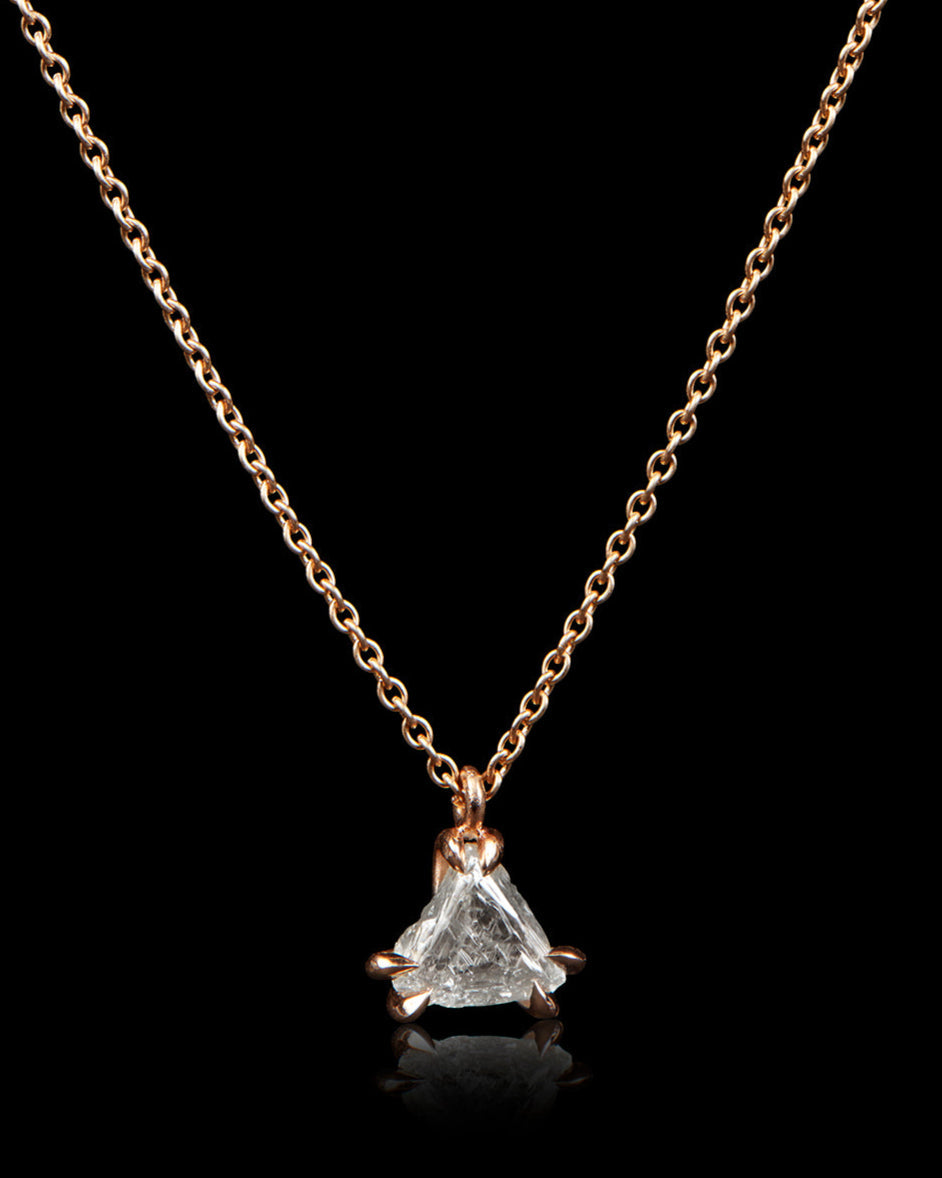 Understated Raw Diamond Rose Gold Necklace – 0.94 ct.