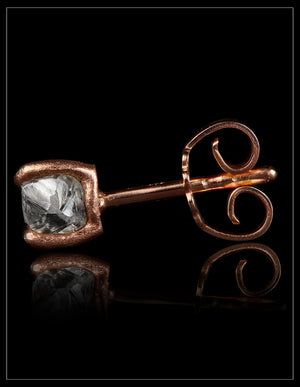 Raw Beauties from Botswana in Rose Gold Earrings – 1.26 ct.