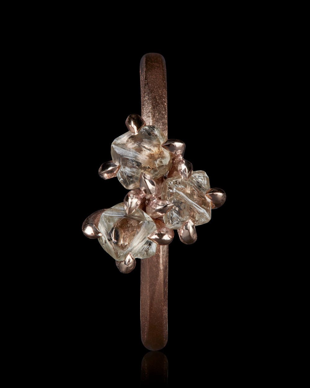 Faith, Hope & Love Raw Diamond Rose Gold Ring – 1.26 ct.