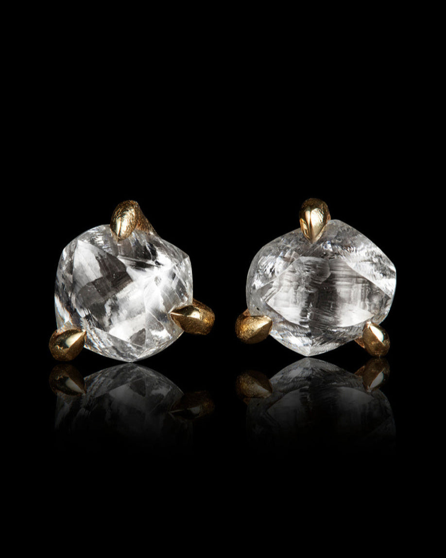 Understated Raw Diamond Earrings – 1.54 ct.