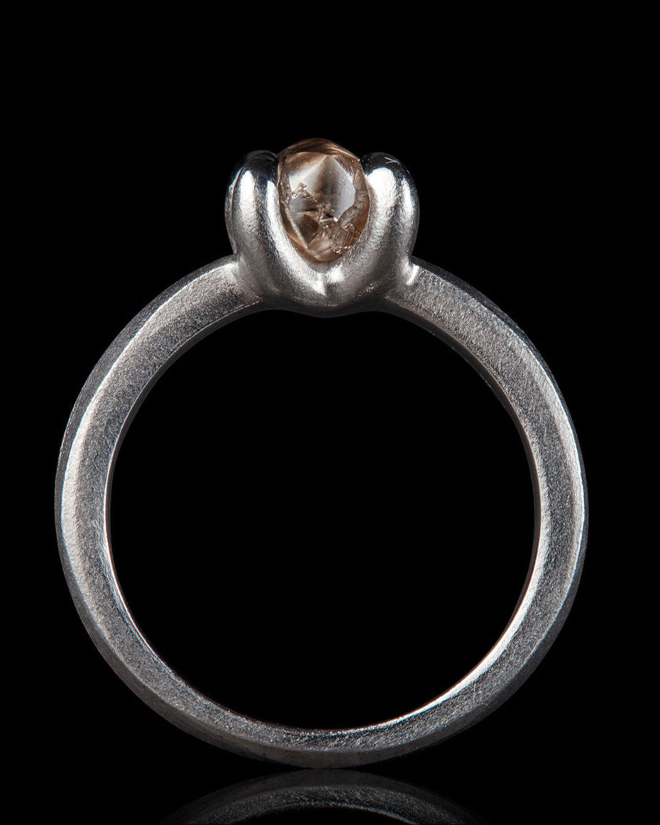 Diamond in its Rough White Gold Ring – 1.84 ct.