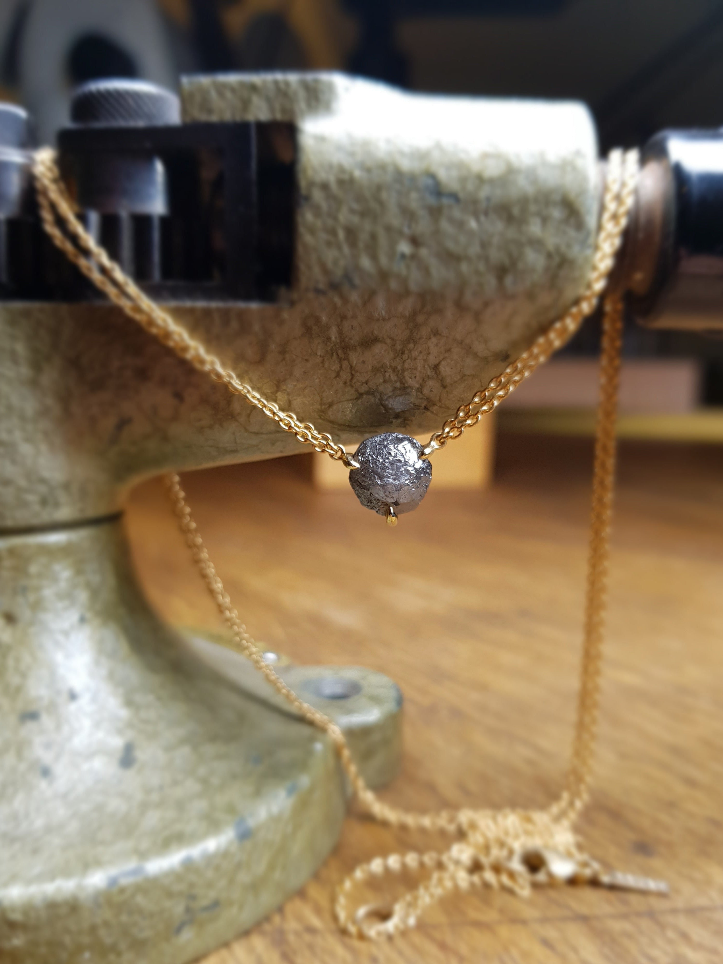 5.13 ct. - Tanzanian Raw Beauty in Gold Necklace