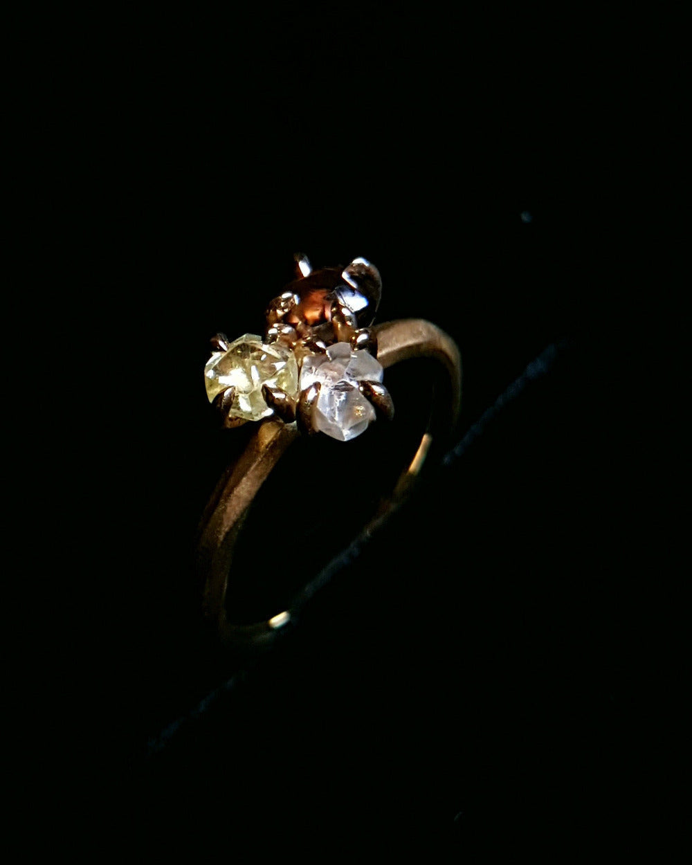 Raw Diamond Cluster Gold Ring - 1.96 ct.