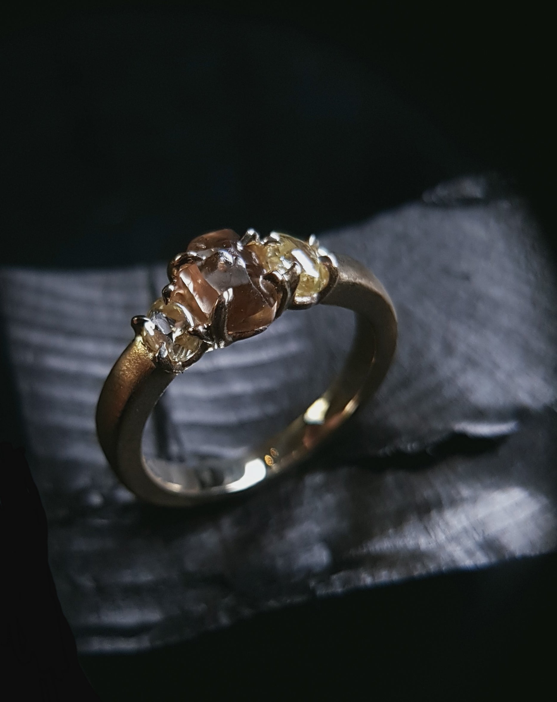 Raw Diamonds in a Row Gold Ring – 1.71 ct.