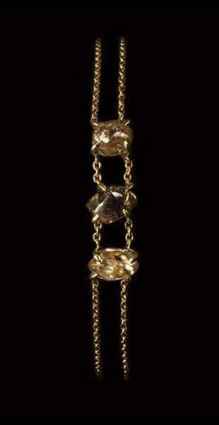 4.84 ct. - Naturlige Rå Diamanter i 18 kt. Guldkædearmbånd