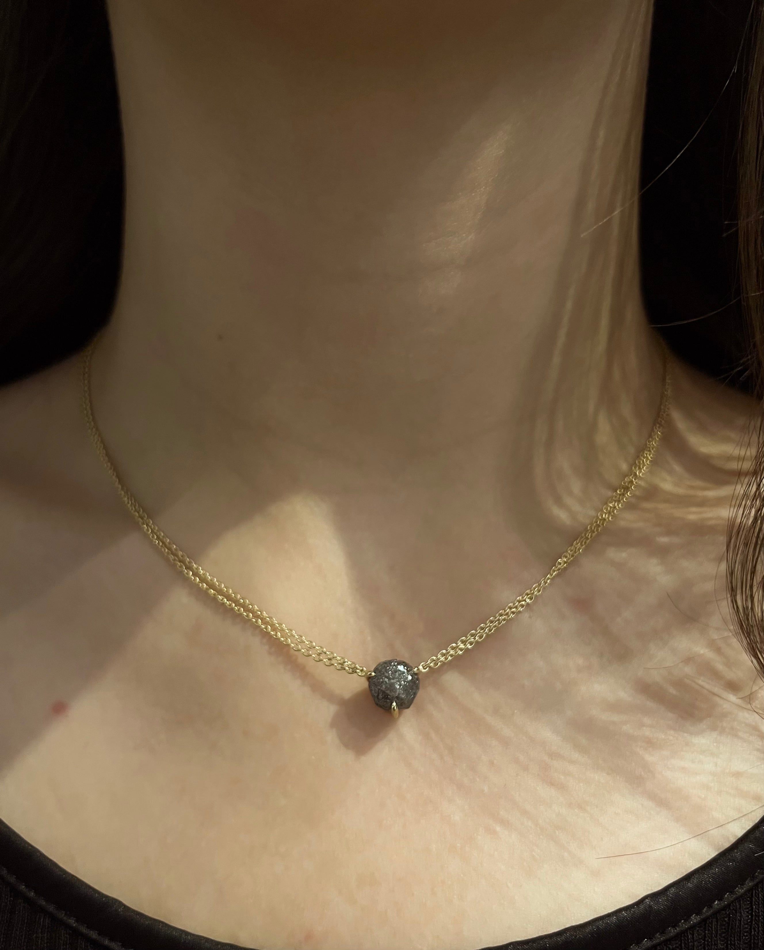 5.13 ct. - Tanzanian Raw Beauty in Gold Necklace