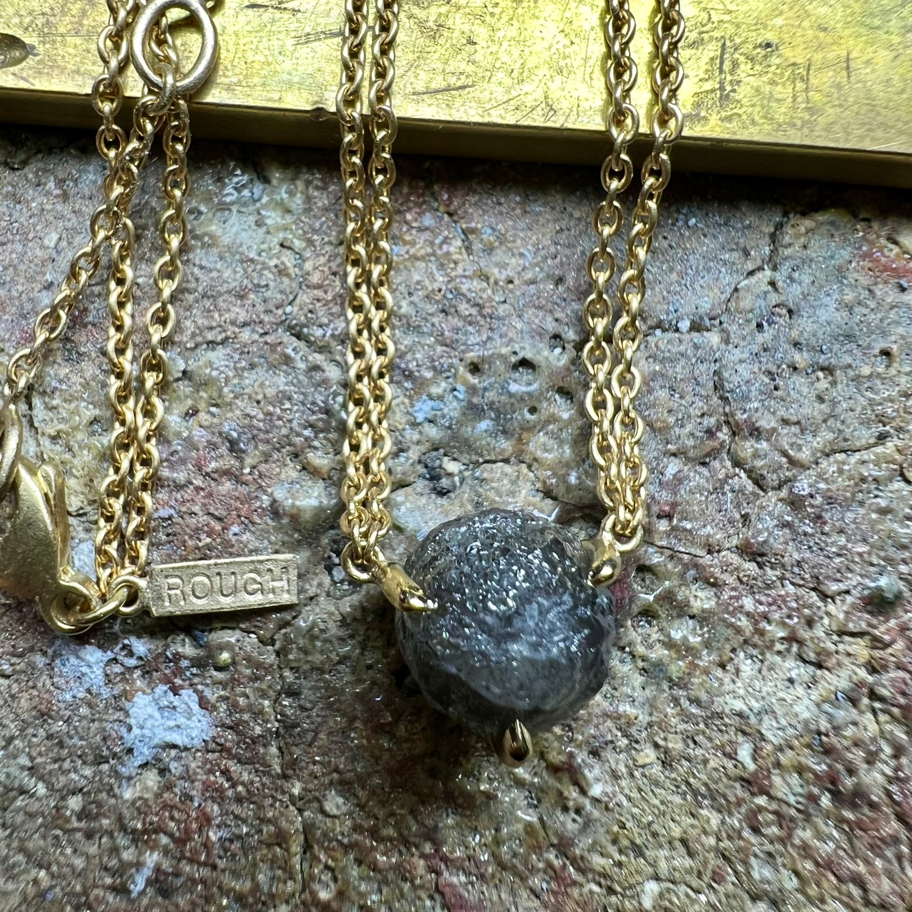 5.13 ct. - Tanzanian Raw Beauty in Gold Necklace