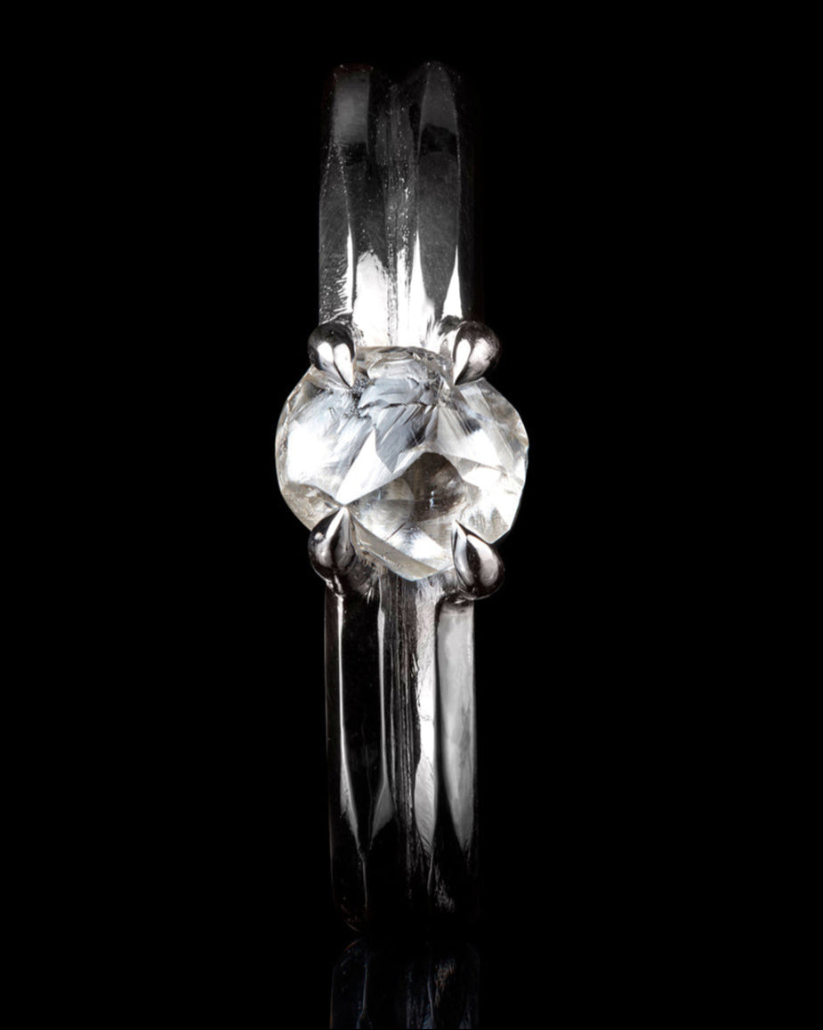 South African Shiny Rock in Double Ring – 0.89 ct.