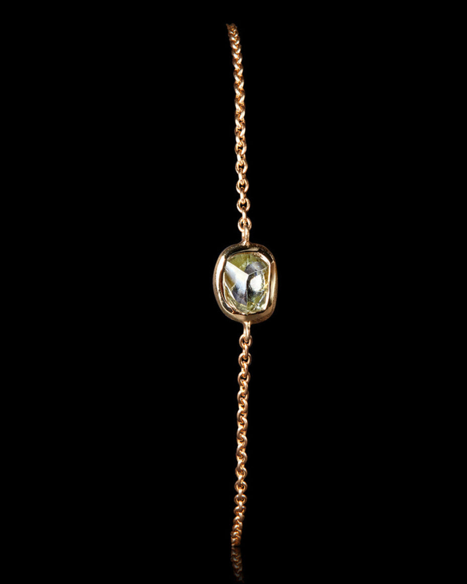 Raw Diamond from Guinea in Gold Chain Bracelet – 0.96 ct.