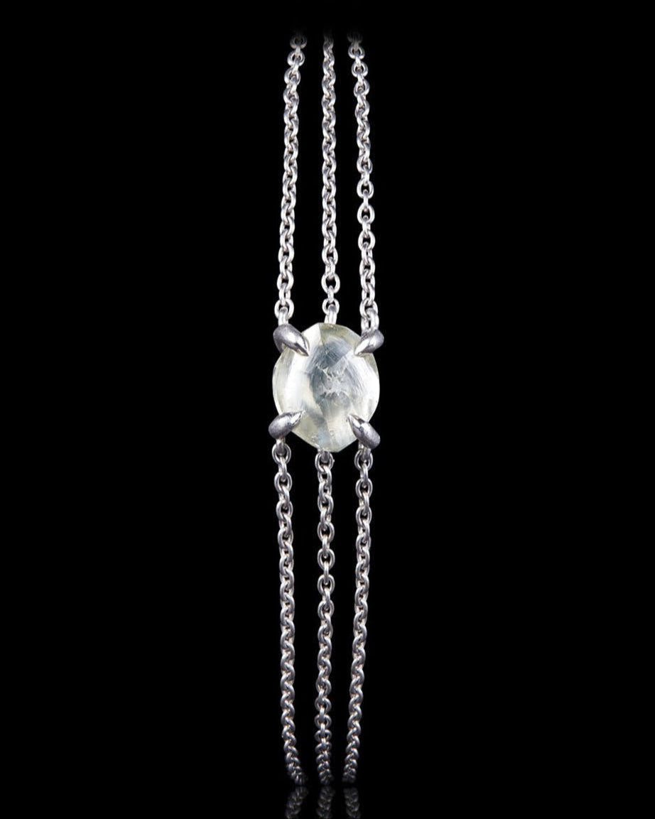 Edgy Contrast White Gold Bracelet
