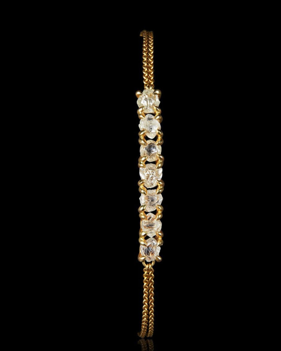 Handcrafted Tennis Gold Chain Bracelet – 2.37 ct