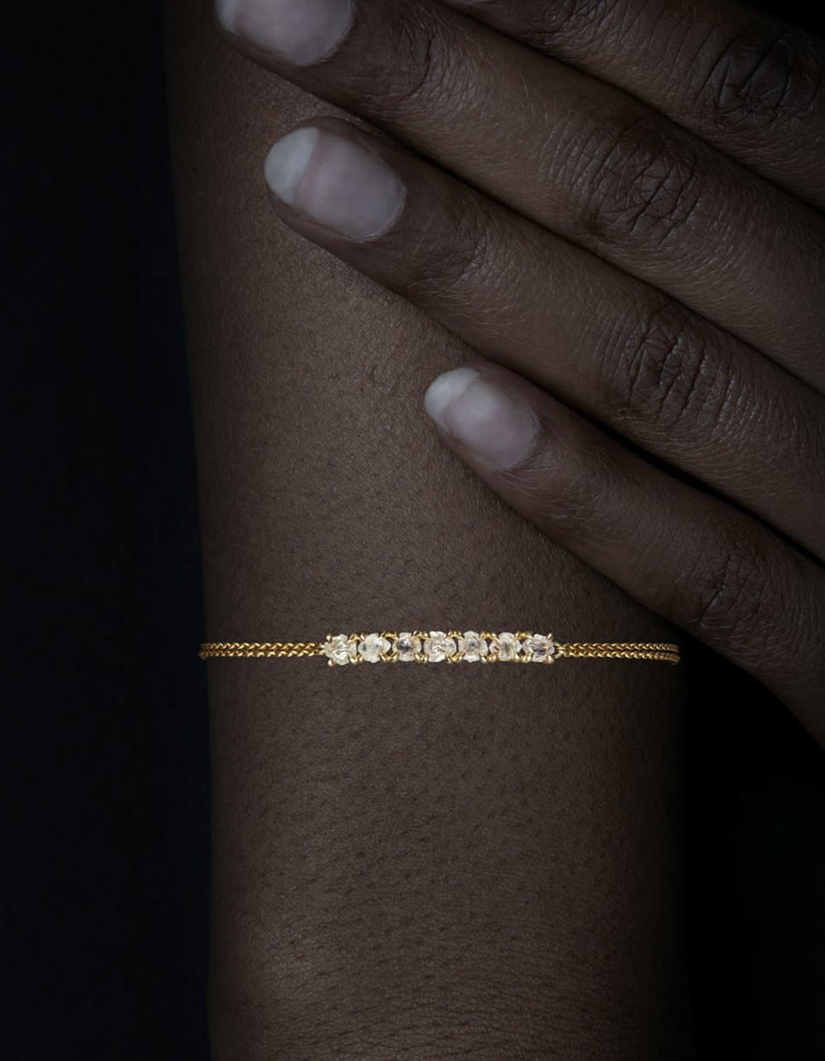 2.37 ct. - Handcrafted Tennis Gold Chain Bracelet