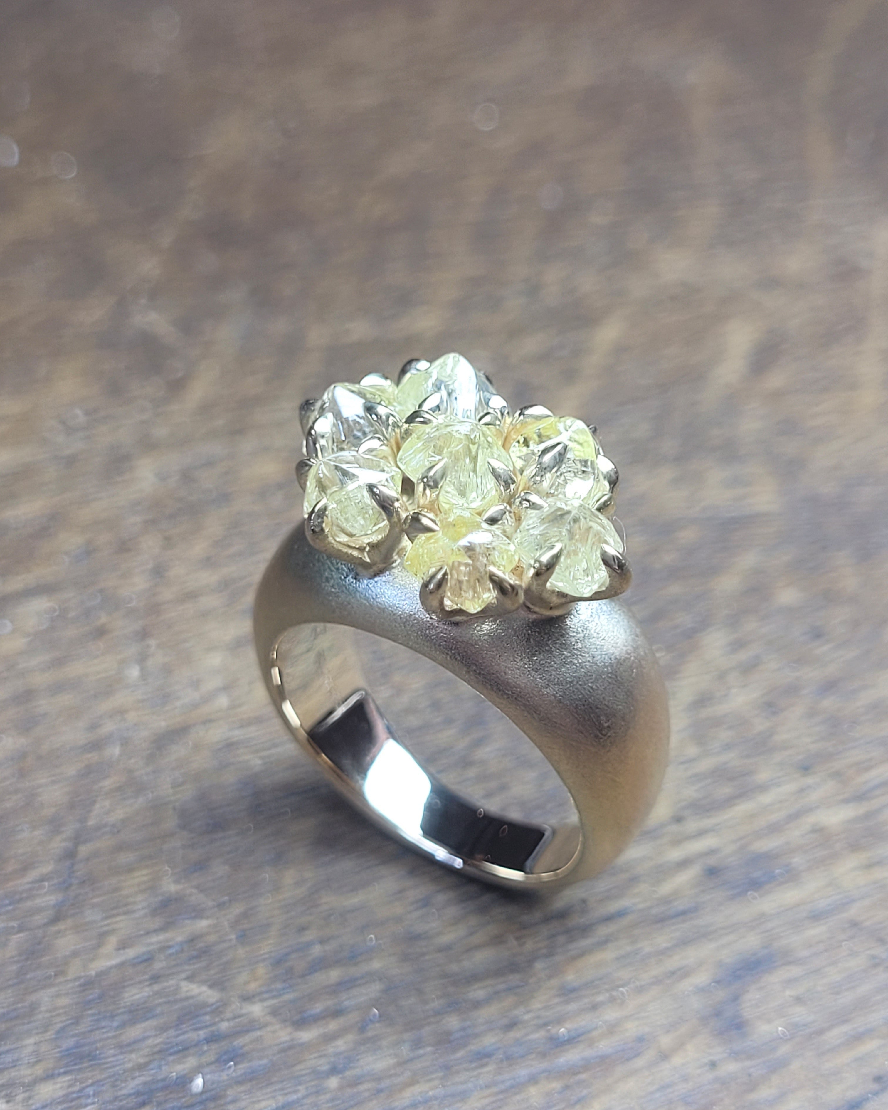 Raw Diamond Cocktail Gold Ring – 4.89 ct.