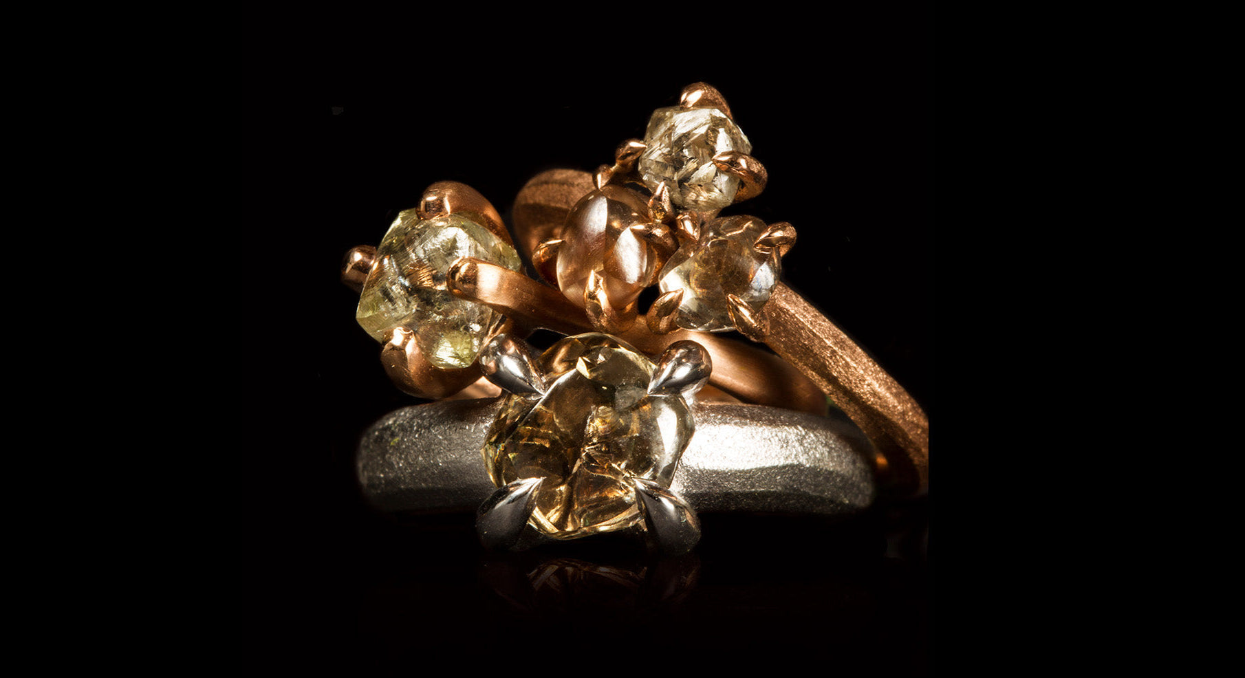 Rough diamond engagement rings