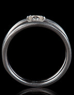 Floating Raw Diamond in Double Ring – 0.23 ct.