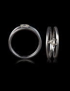 Floating Raw Diamond in Double Ring – 0.23 ct.
