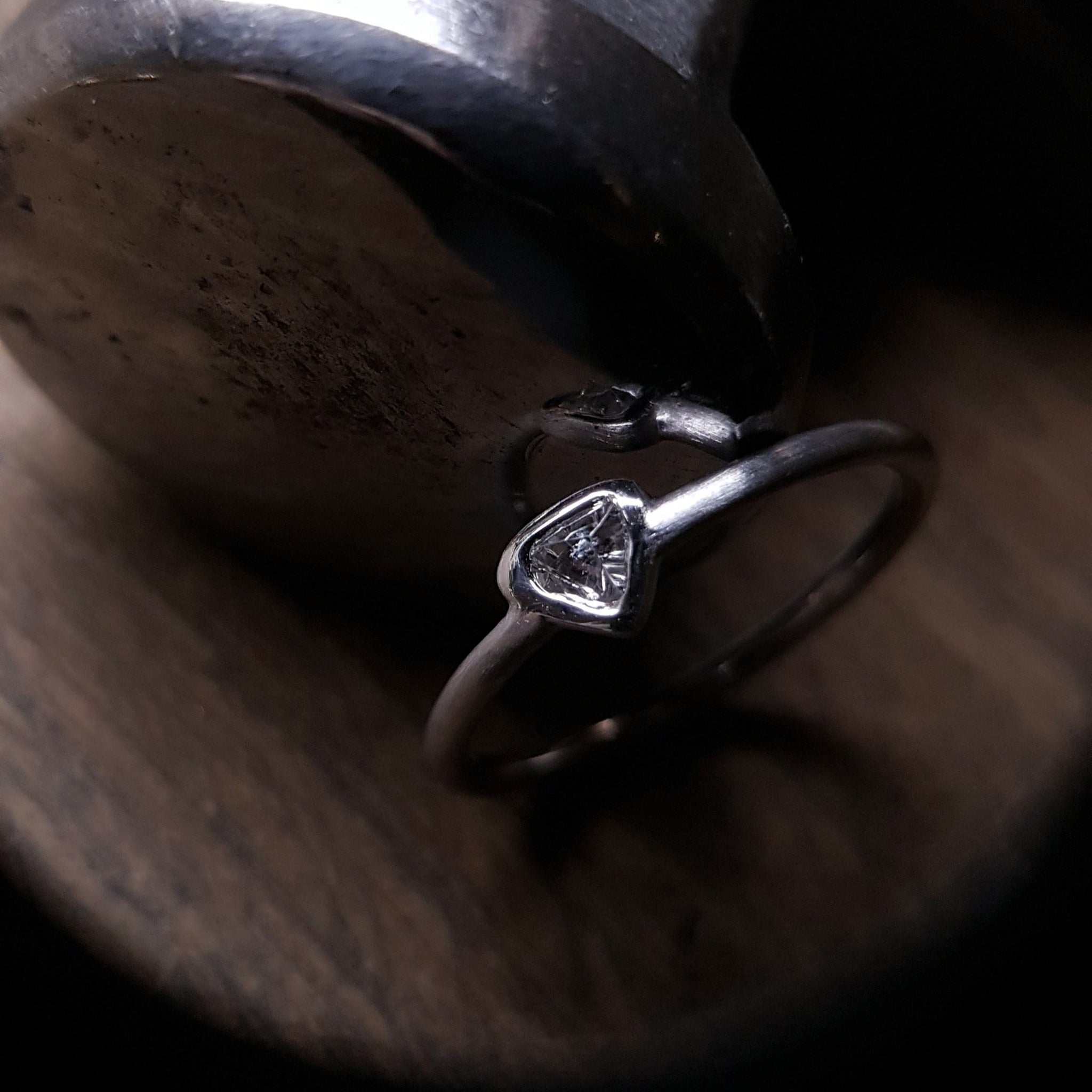 Rough black diamond ring top