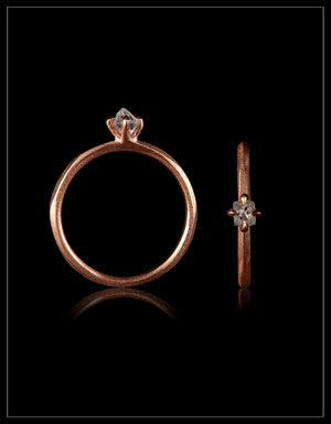 Timeless Raw Diamond Rose Gold Ring – 0.30 ct.