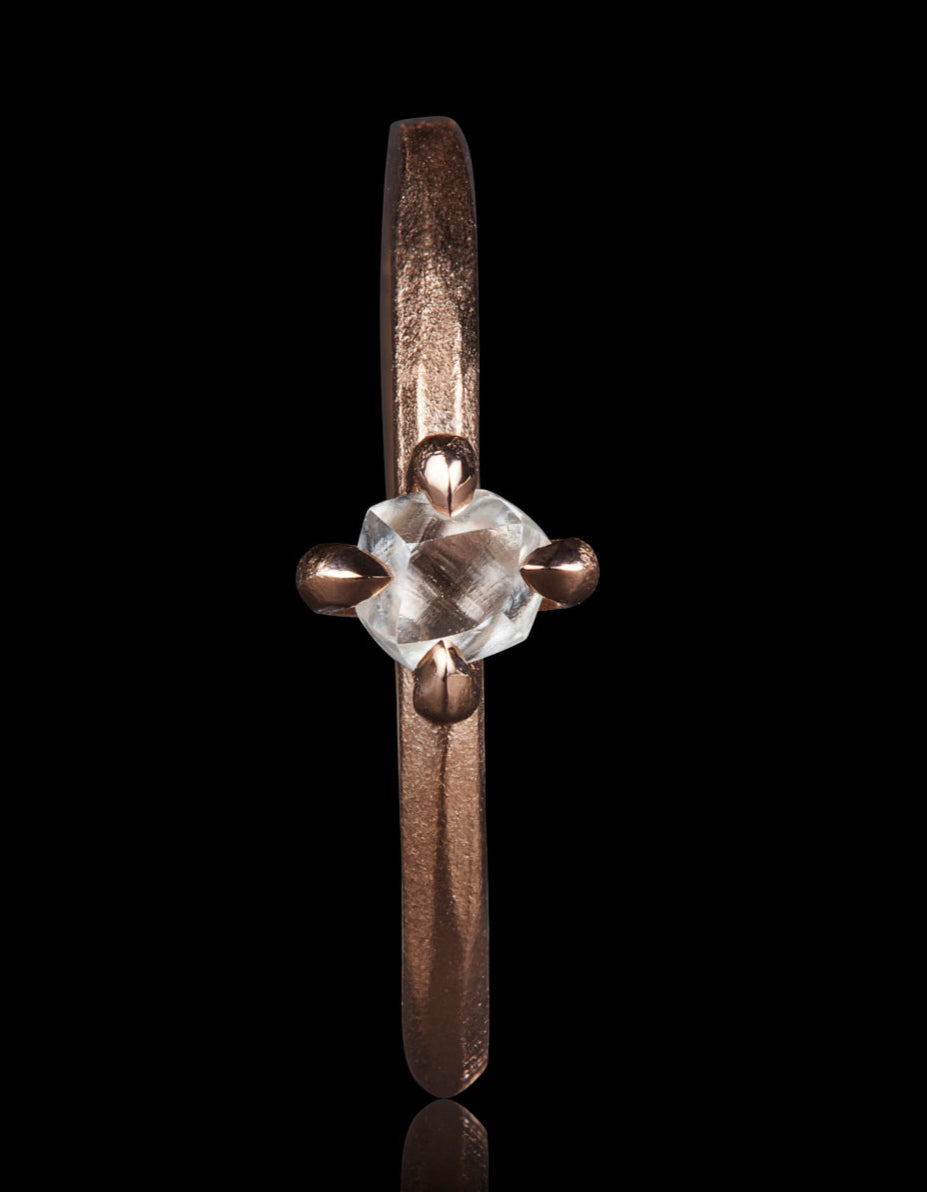 Classic Rose Gold Ring with a Raw Twist – 0.40 ct.