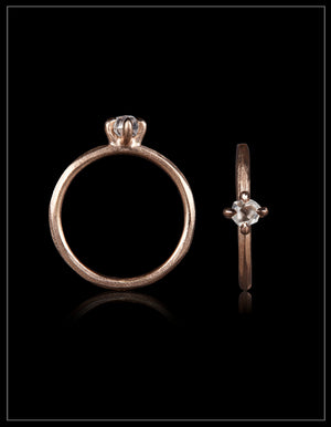 Classic Rose Gold Ring with a Raw Twist – 0.40 ct.