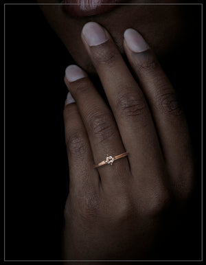 Classic Rose Gold Ring with a Raw Twist – 0.40 ct.