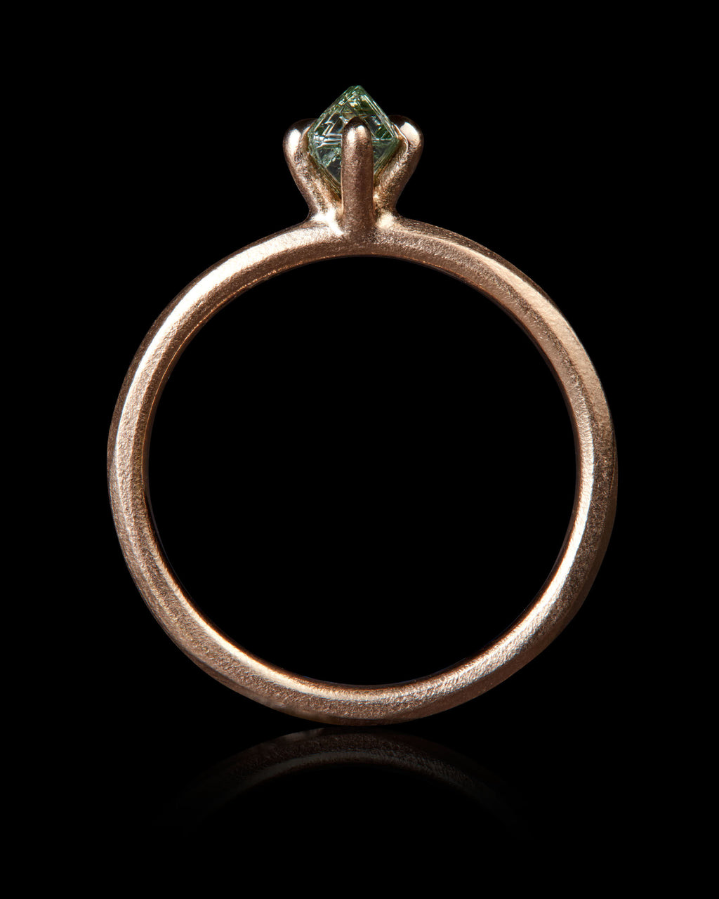 0.50 ct. - Fancy Light Green Raw Diamond Rose Gold Ring