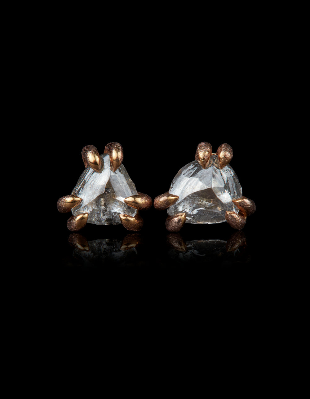 Raw Diamonds Created by Mother Nature in Rose Gold Earrings – 0.52 ct.