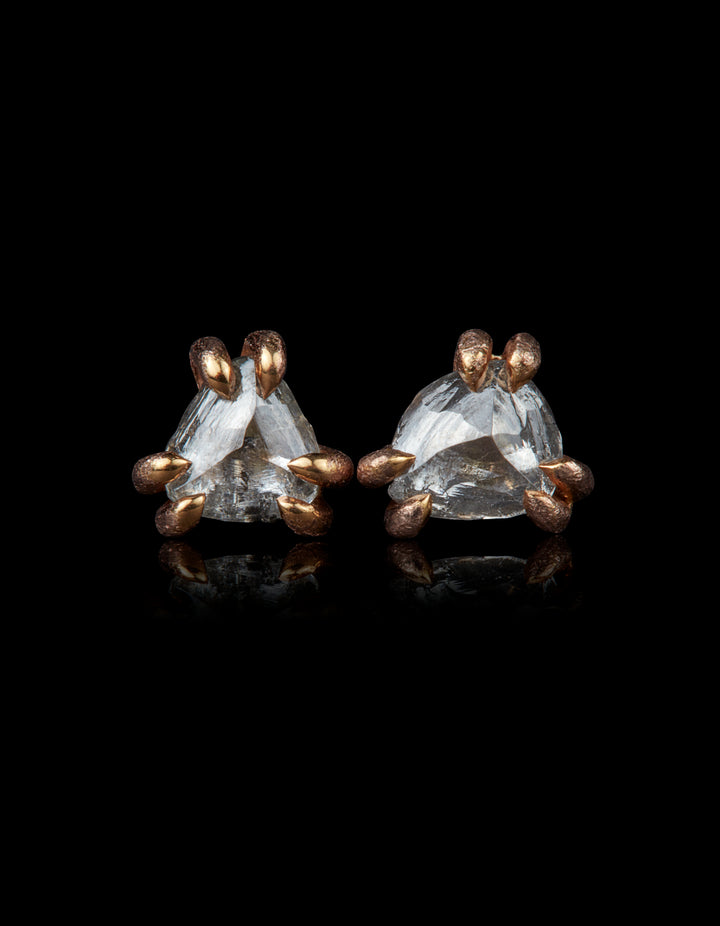 Raw Diamonds Created by Mother Nature in Rose Gold Earrings – 0.52 ct.