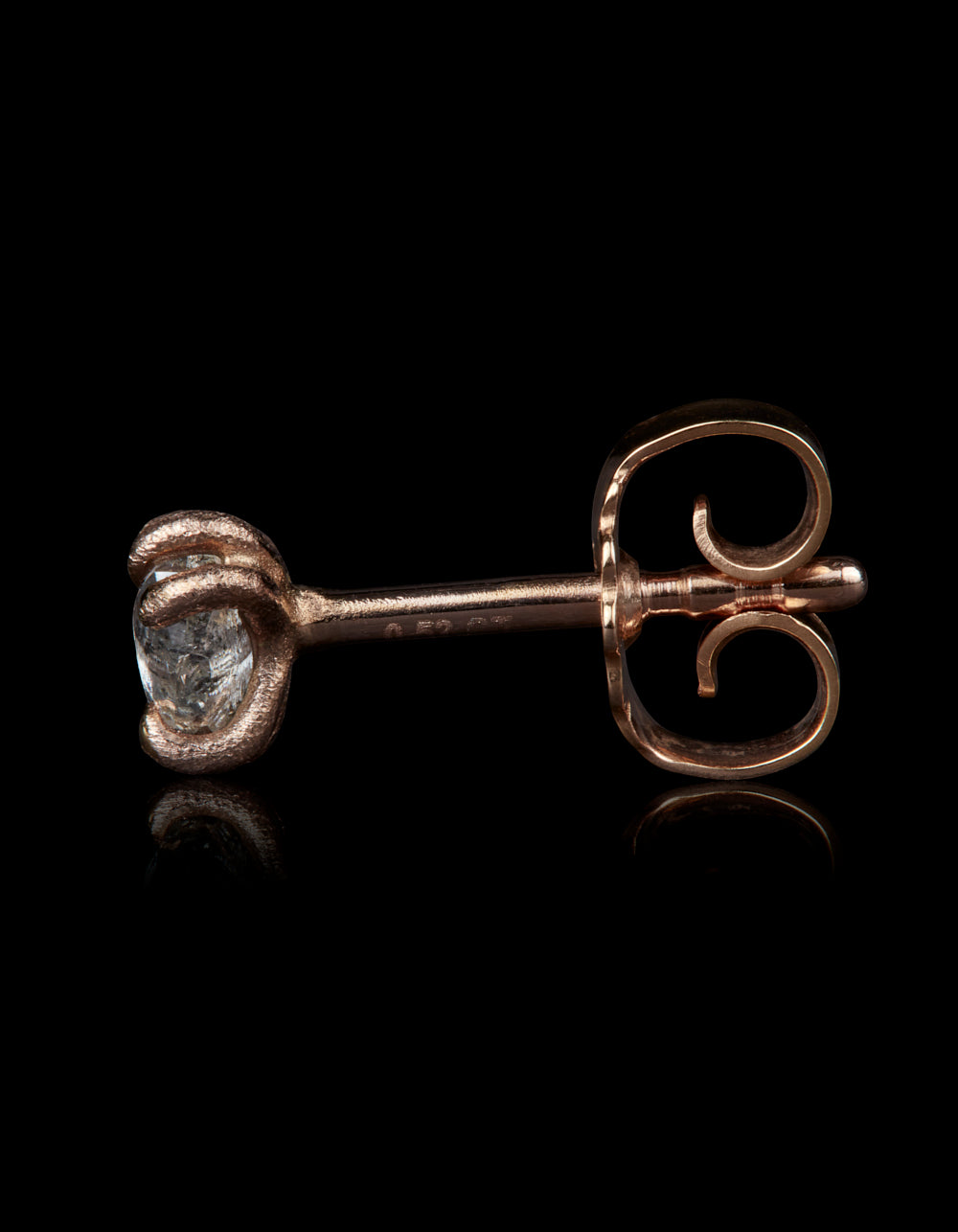 Raw Diamonds Created by Mother Nature in Rose Gold Earrings – 0.52 ct.