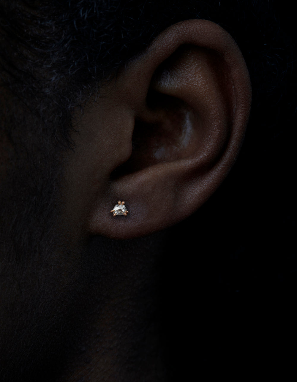 Raw Diamonds Created by Mother Nature in Rose Gold Earrings – 0.52 ct.
