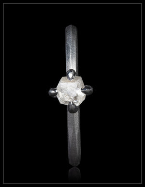 Raw Diamond in Simple White Gold Ring – 0.52 ct.