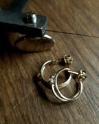 0.60 ct.- Raw Diamond Gold Creole Earrings