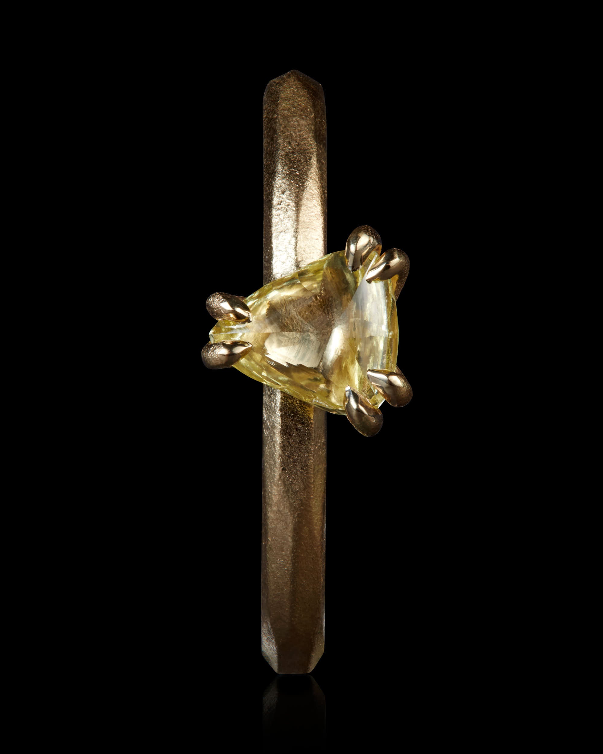 0.62 ct. -  Fancy Yellow Sunrise Diamond Gold Ring