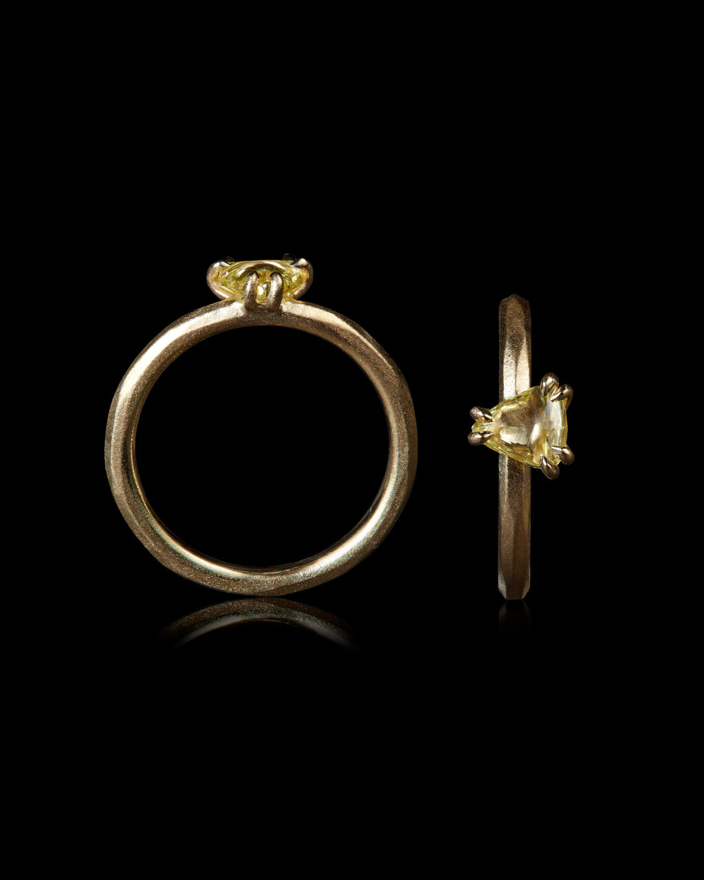 0.62 ct. -  Fancy Yellow Sunrise Diamond Gold Ring