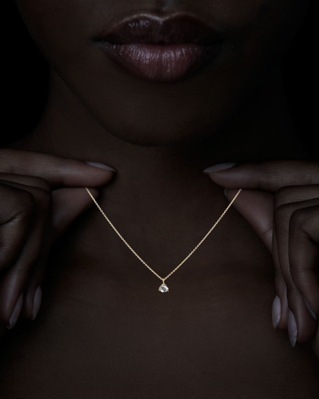 0.64 ct. – Moonlight White Rough Diamond Necklace