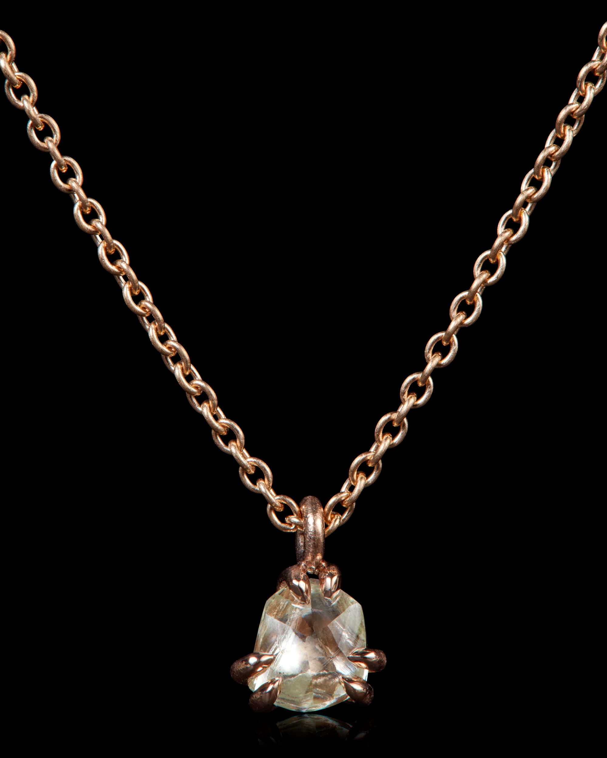 0.64 ct. - Elegant Raw Diamond Rose Gold Necklace