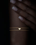 0.64 ct. – Triangular Rough Diamond Double Chain Bracelet