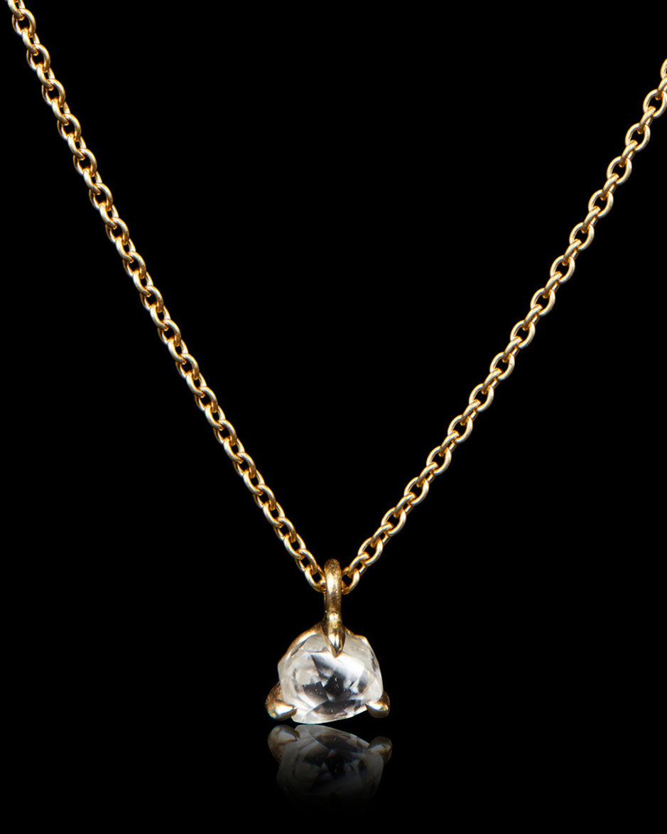 0.76 ct. - Enkel Rå Diamant Guld Halskæde