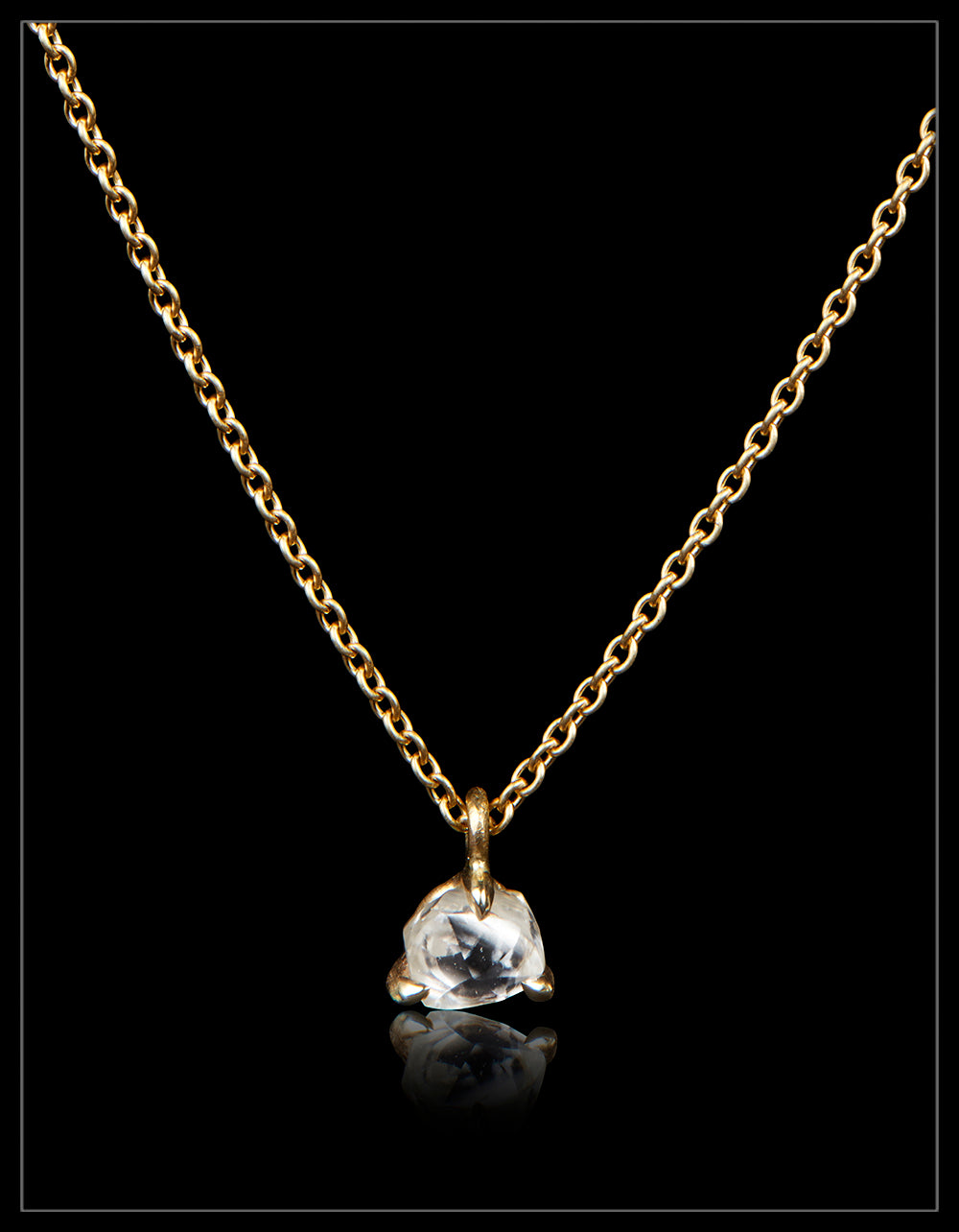 Simple Raw Diamond Gold Necklace – 0.76 ct.