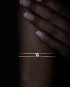 0.77 ct. – Rough Diamond from Angola in Rose Gold Bracelet