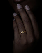 0.78 ct. – Champagne Rå Diamant Solitaire i Håndlavet Guldring