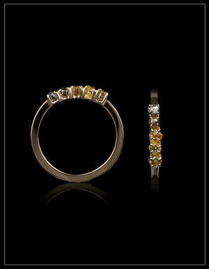 Fancy Colour Diamonds created by Mother Nature in Gold Ring – 0.80 ct.