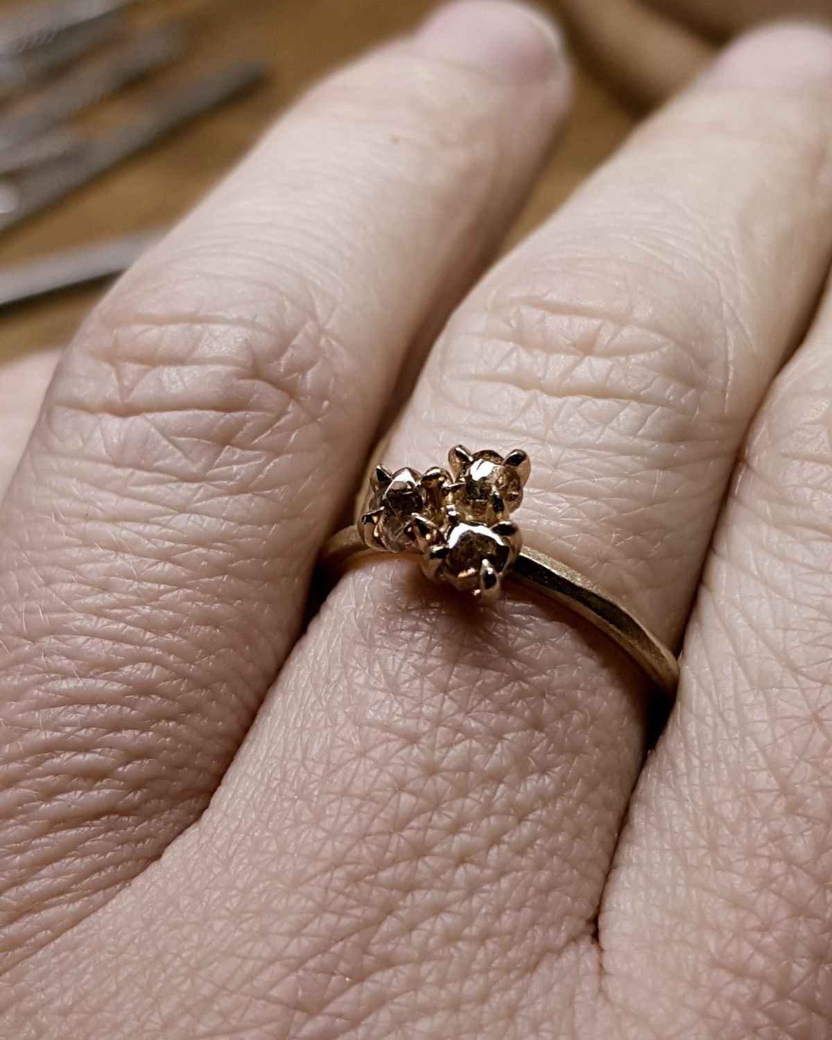 0.80 ct. - Faith, Hope & Love Raw Diamond Ring