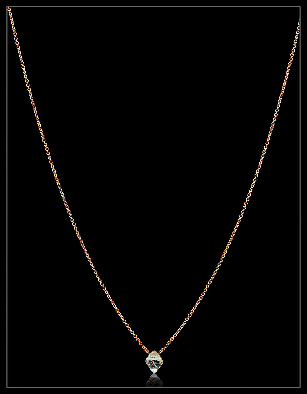 Natural Octahedron Diamond Necklace – 0.82 ct.