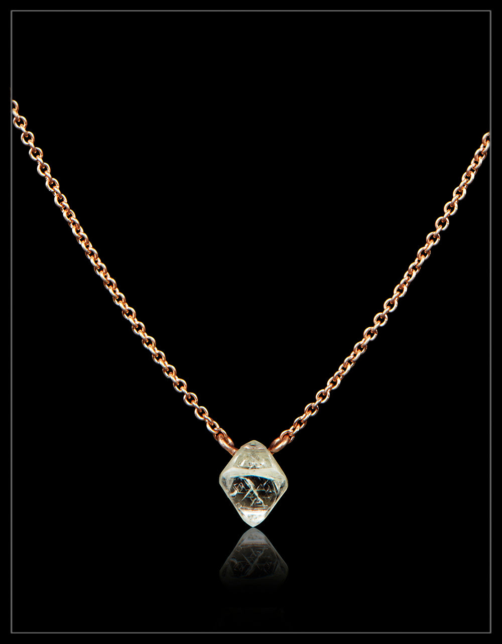 Natural Octahedron Diamond Necklace – 0.82 ct.