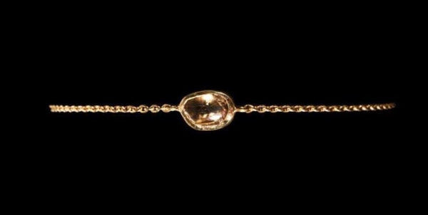 0.87 ct. Natural Brown Rough Diamond in 18K Handcrafted Gold Bracelet