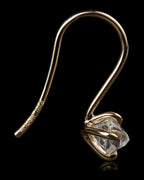 0.89 ct. -  Elegant Octahedron Rough Diamond Gold Earrings